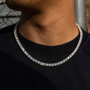 Diamond Tennis Chain in Yellow Gold
